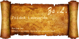 Zsidek Leonarda névjegykártya